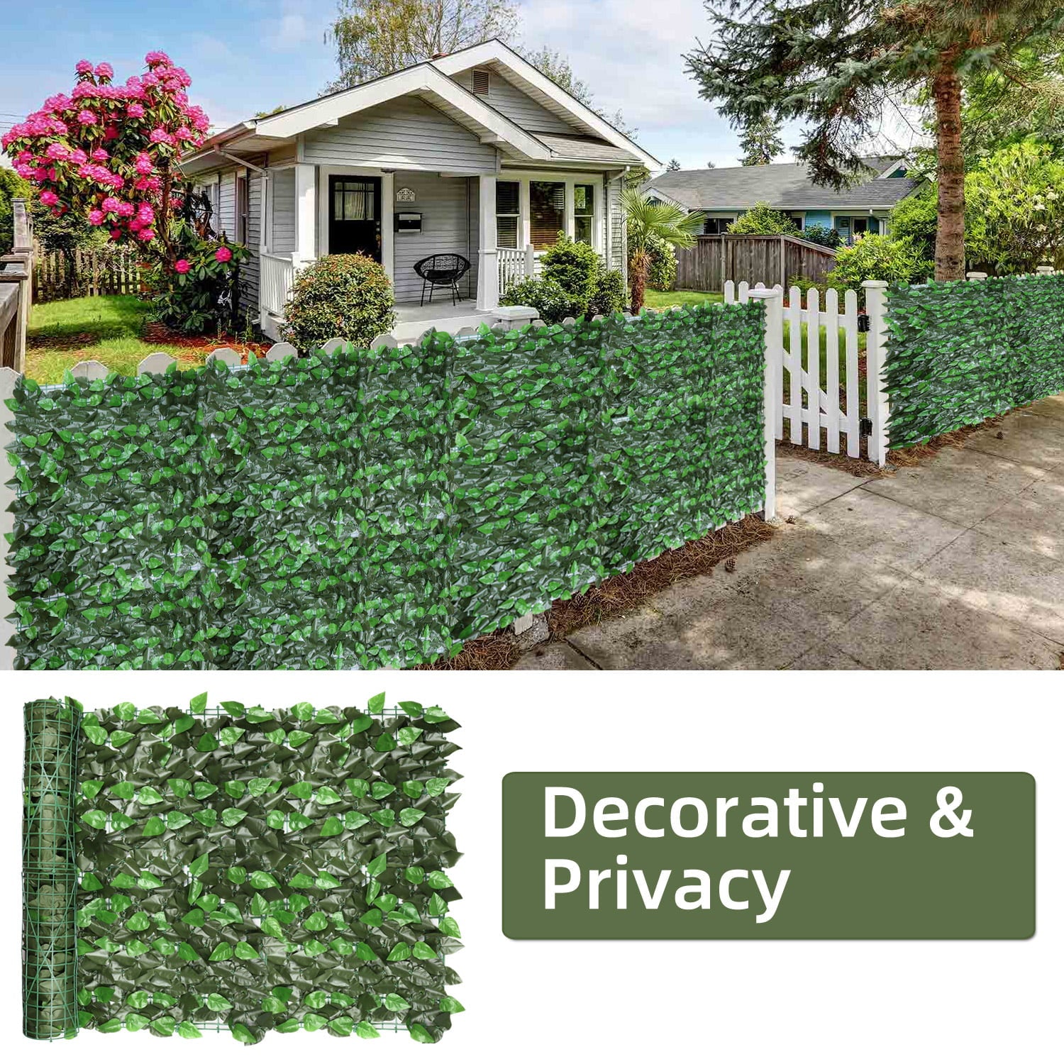 120" x 40" Artificial Ivy Privacy Fence Screen, Privacy Wall, Privacy Screen, Artificial Faux Ivy Hedge Leaf & Vine Privacy Fence Wall Screen, Decoration for Outdoor Decor, Garden, Yard (Peach Leaf)