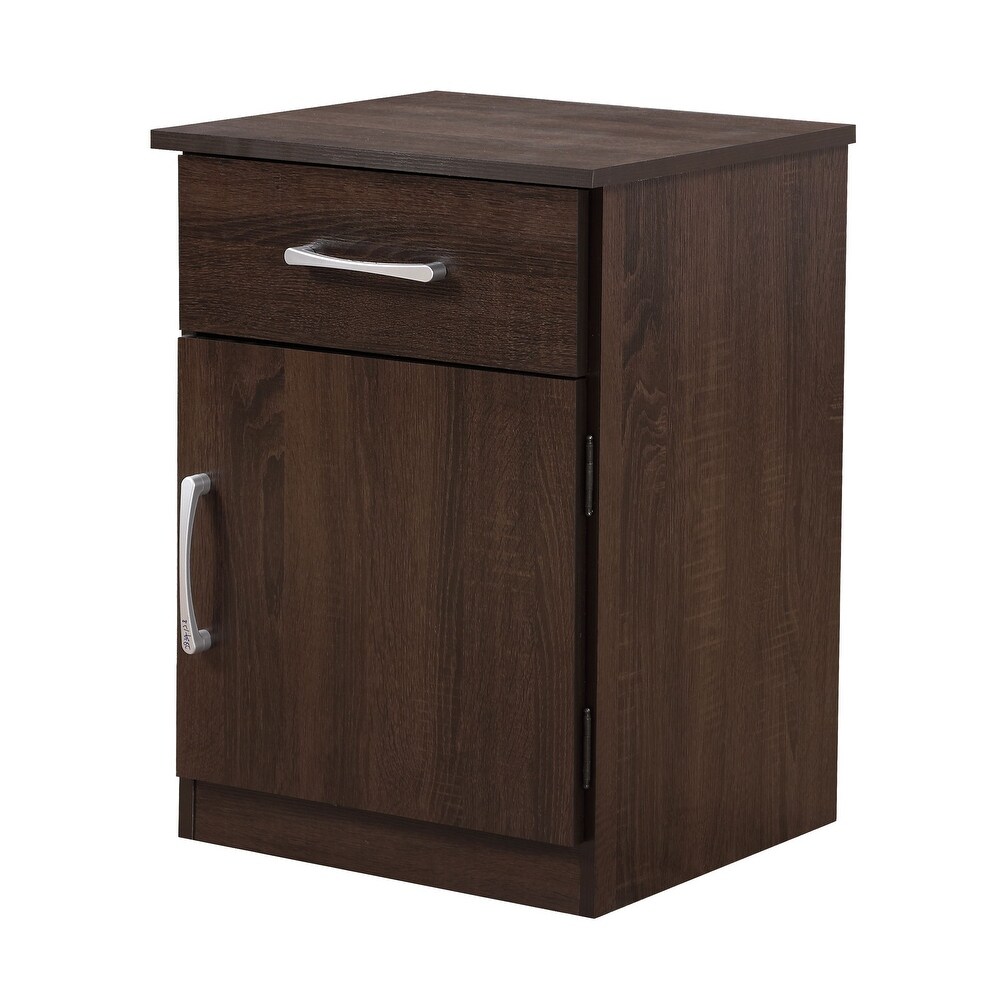 Alston 1 drawer and Cabinet Wood Nightstand