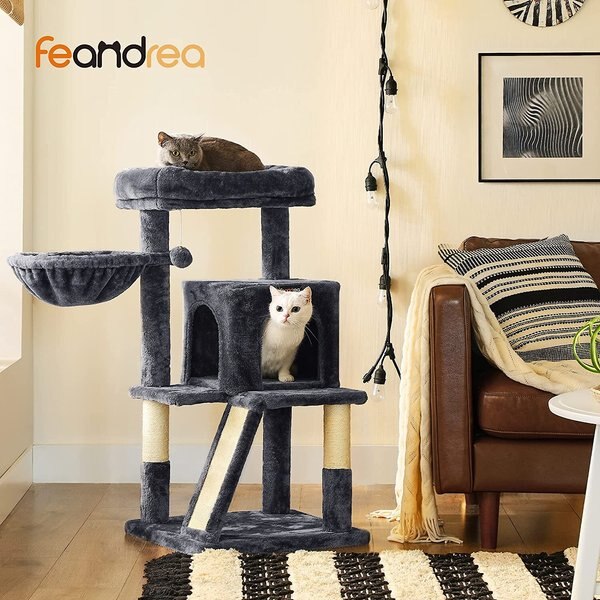 FEANDREA 37.8-in Faux Fleece Cat Tree and Condo