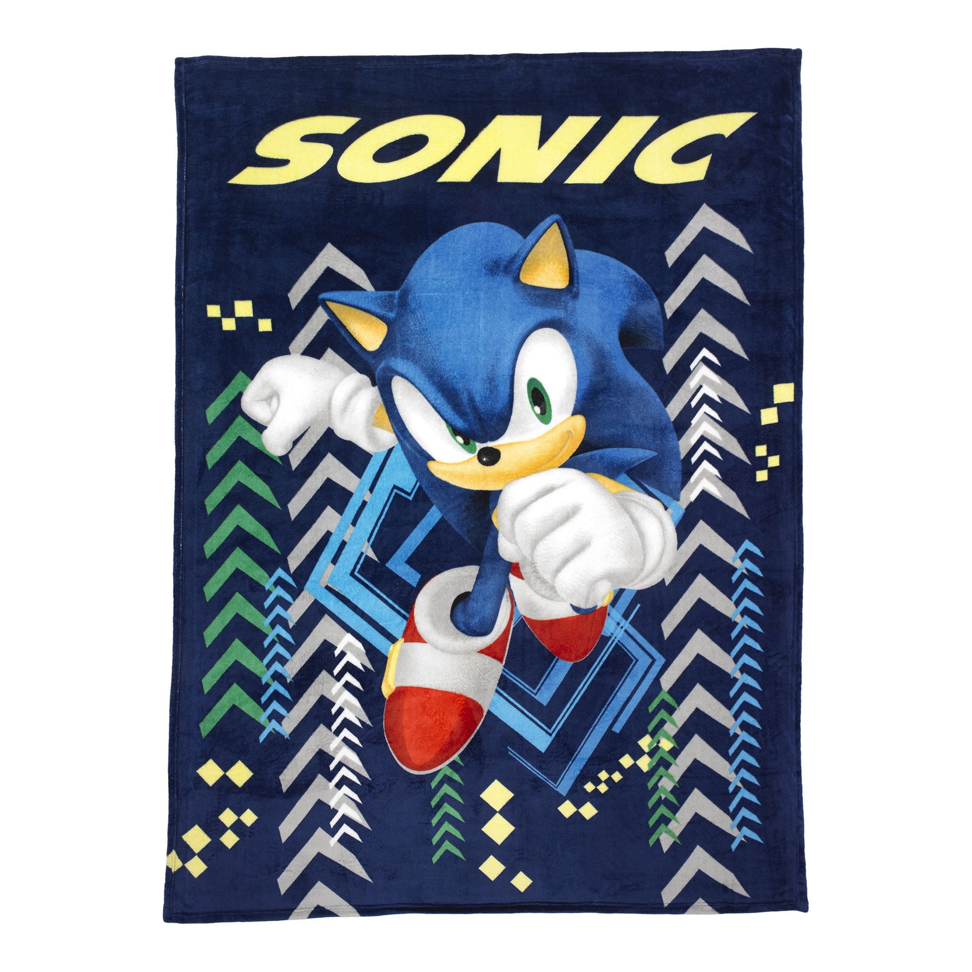 Sonic the Hedgehog Kids Plush Twin/Full Blanket， 62 x 90， Blue， Sega