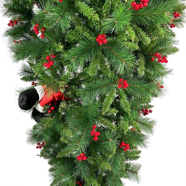 7.5 FT Upside Down Christmas Tree with Artificial Berries