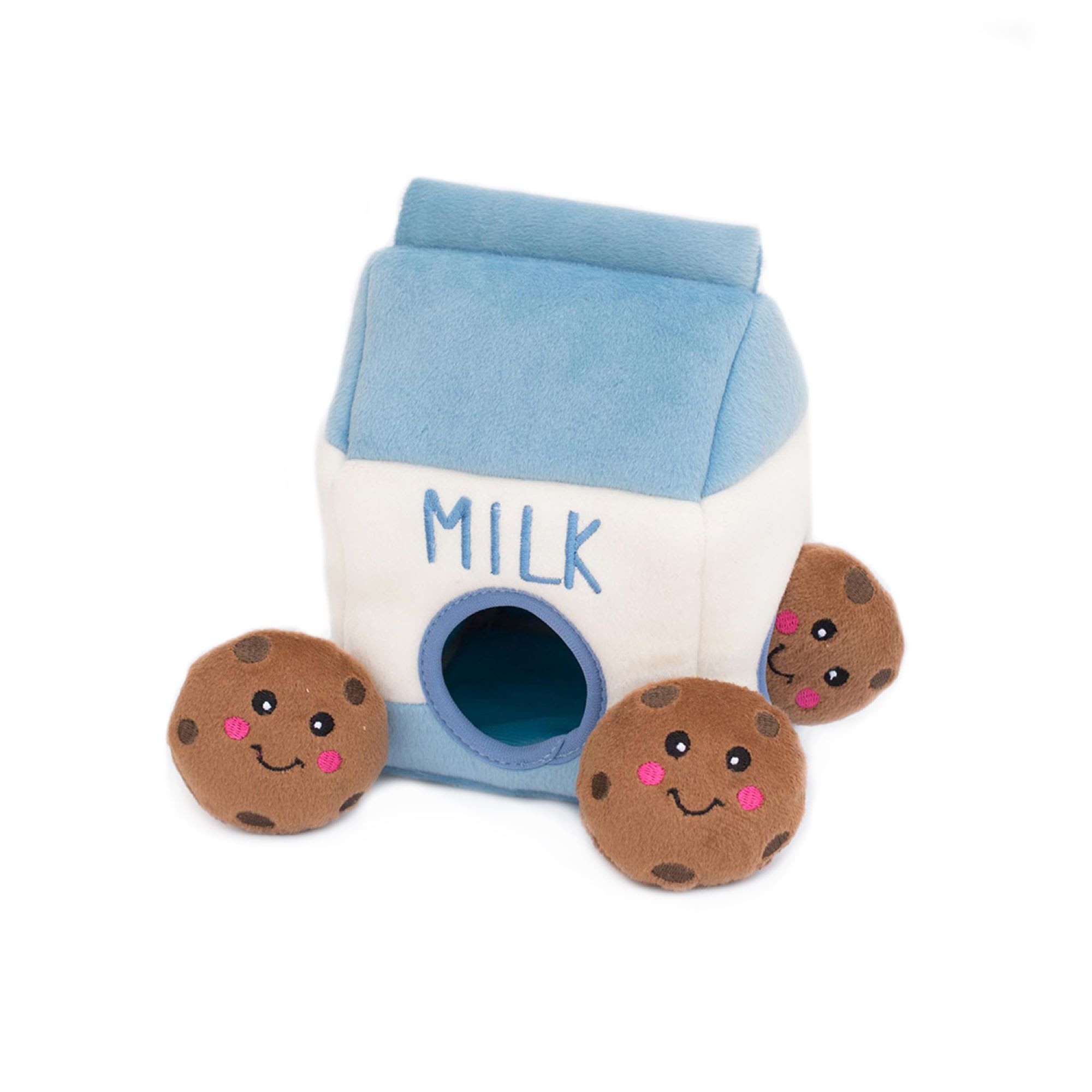 ZIPPYPAWS Zippy Burrow Milk and Cookies Dog Toy