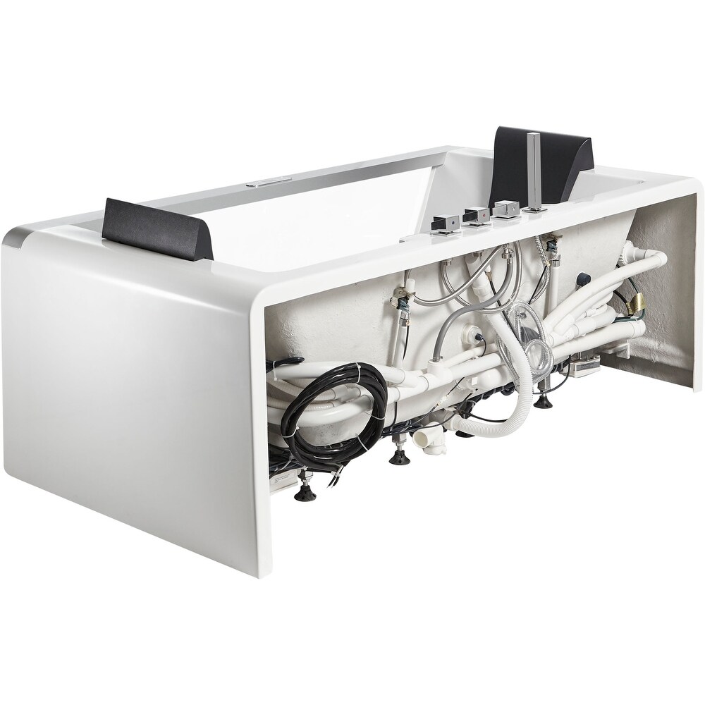 Eago AM196ETL 6 ft Clear Rectangular Acrylic Whirlpool Bathtub for Two