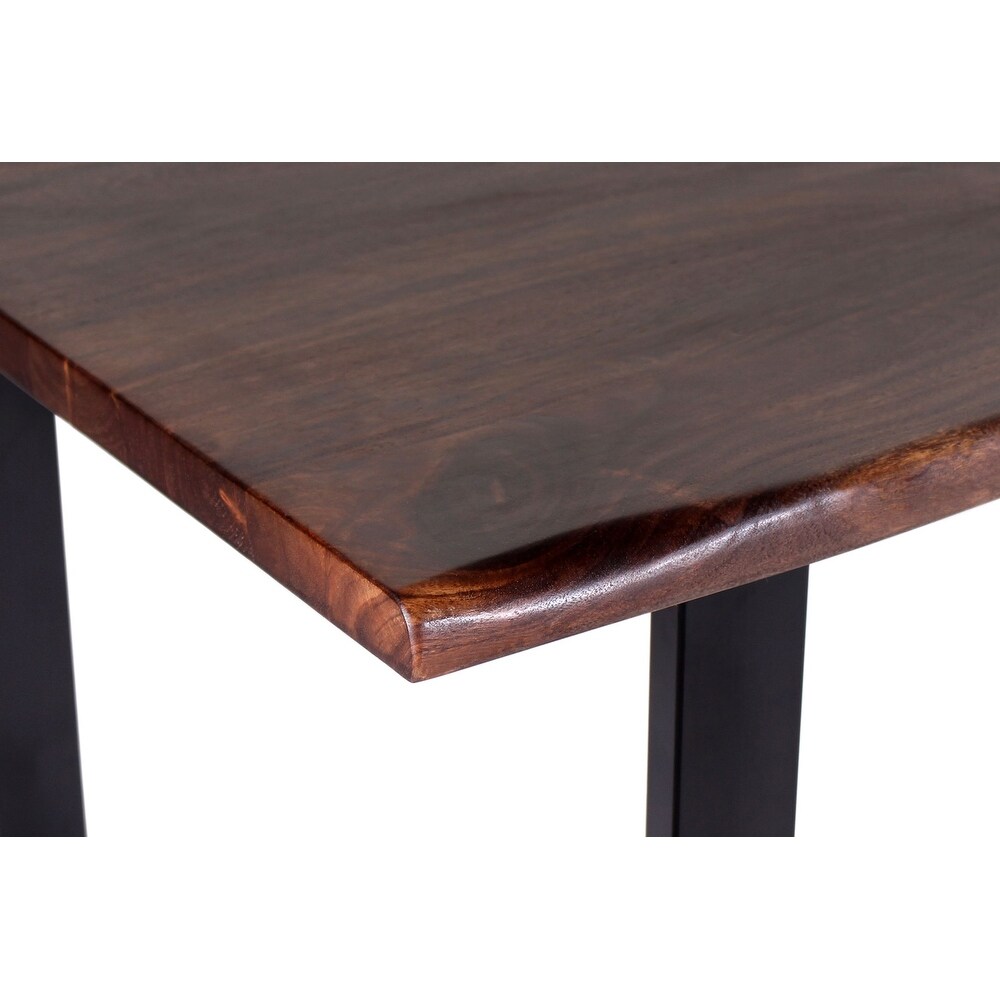 Jessore Handmade Live Edge Acacia Wood   Iron Dining Table