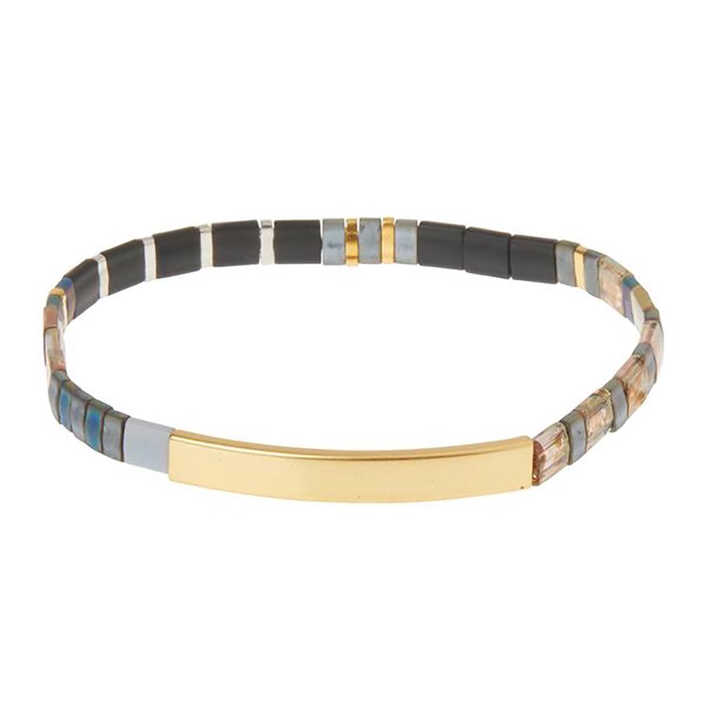 Scout Curated Wears  Good Karma Miyuki Bracelet | Strength & Grace - Gunmetal/Gold