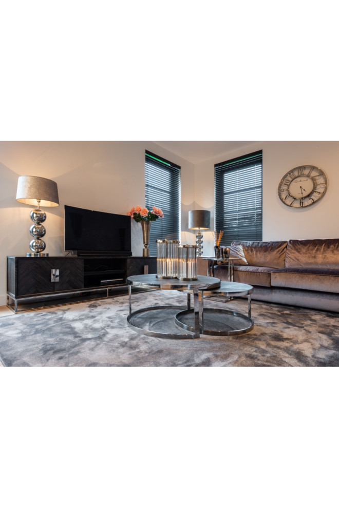 Round Silver Nesting Coffee Tables (2)  OROA Blackbone   Contemporary   Coffee Table Sets   by Oroa   Distinctive Furniture  Houzz