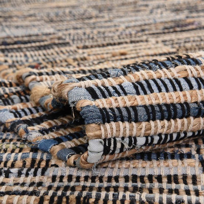 Unique Loom Checkered Chindi Jute Rug