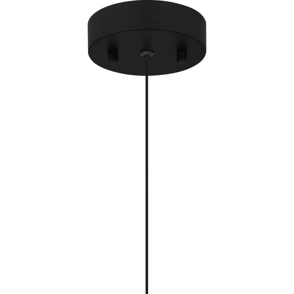 Hampton Bay Bellingham 8-Watt Matte Black Integrated LED Mini Pendant with Acrylic Shade HD7972C1