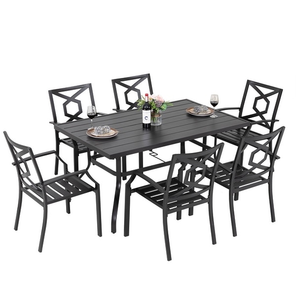 NUU GARDEN Outdoor 7Piece Iron Dining Set