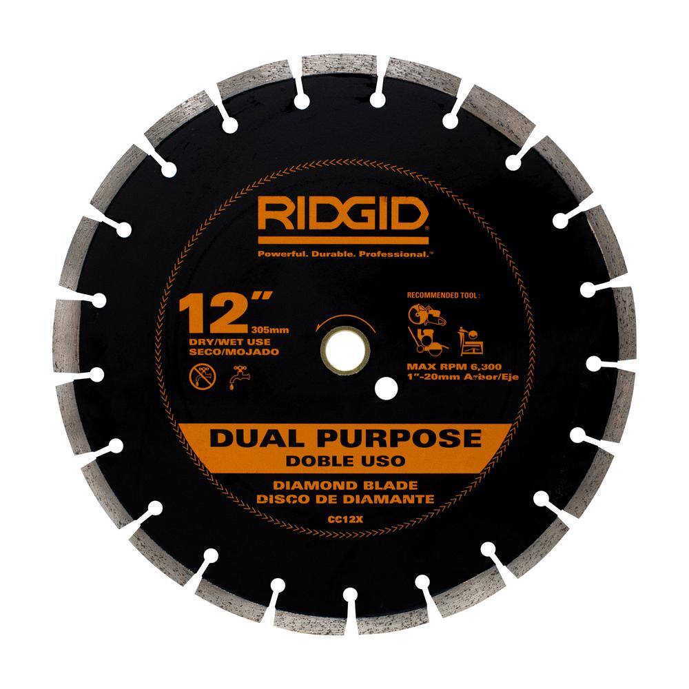 RIDGID 12 in. Dual-Purpose Diamond Blade HD-CC12X