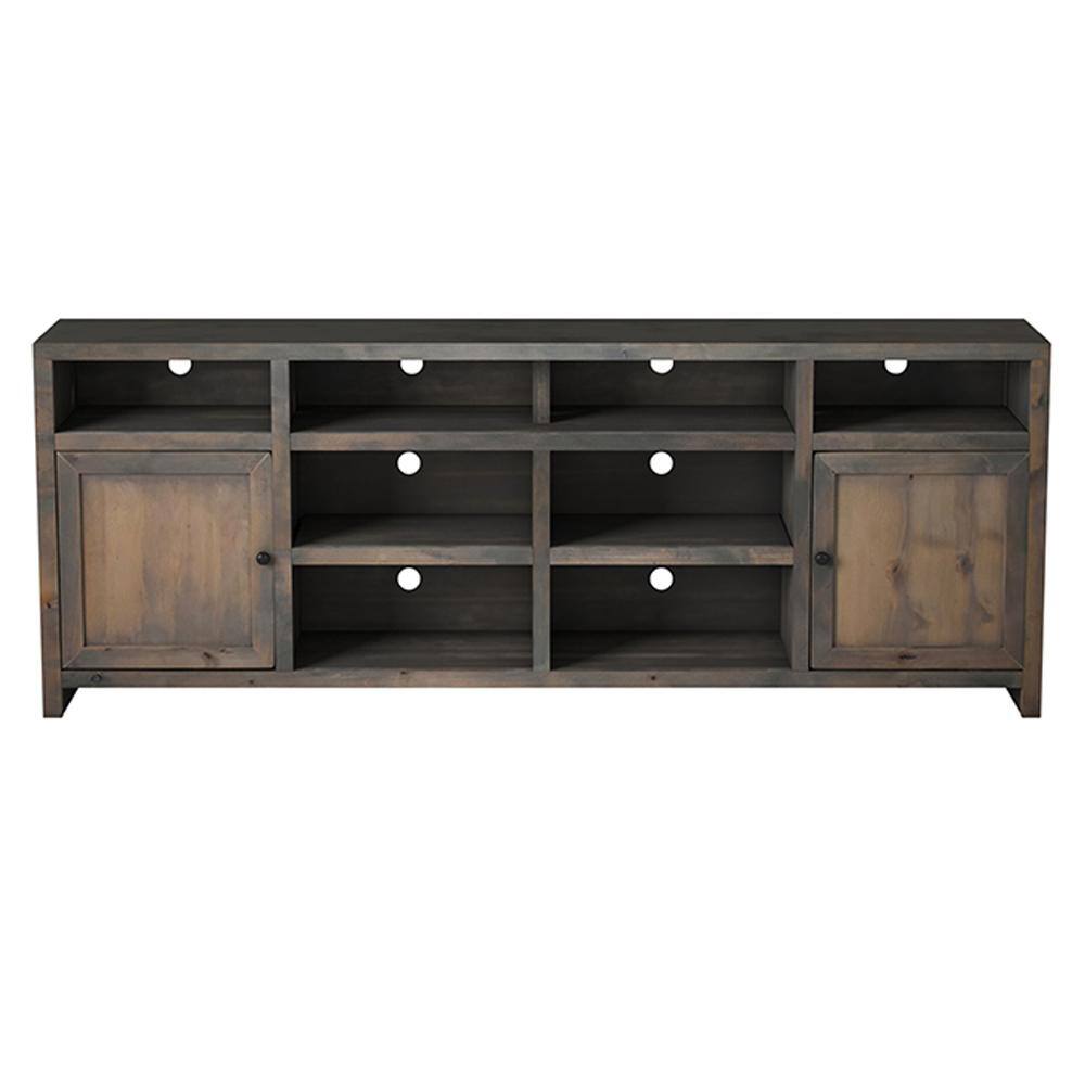 Bridgevine Home 84 in. Fully Assembled Barnwood TV Stand Fits TV's up to 90 in. JC1284.BNW