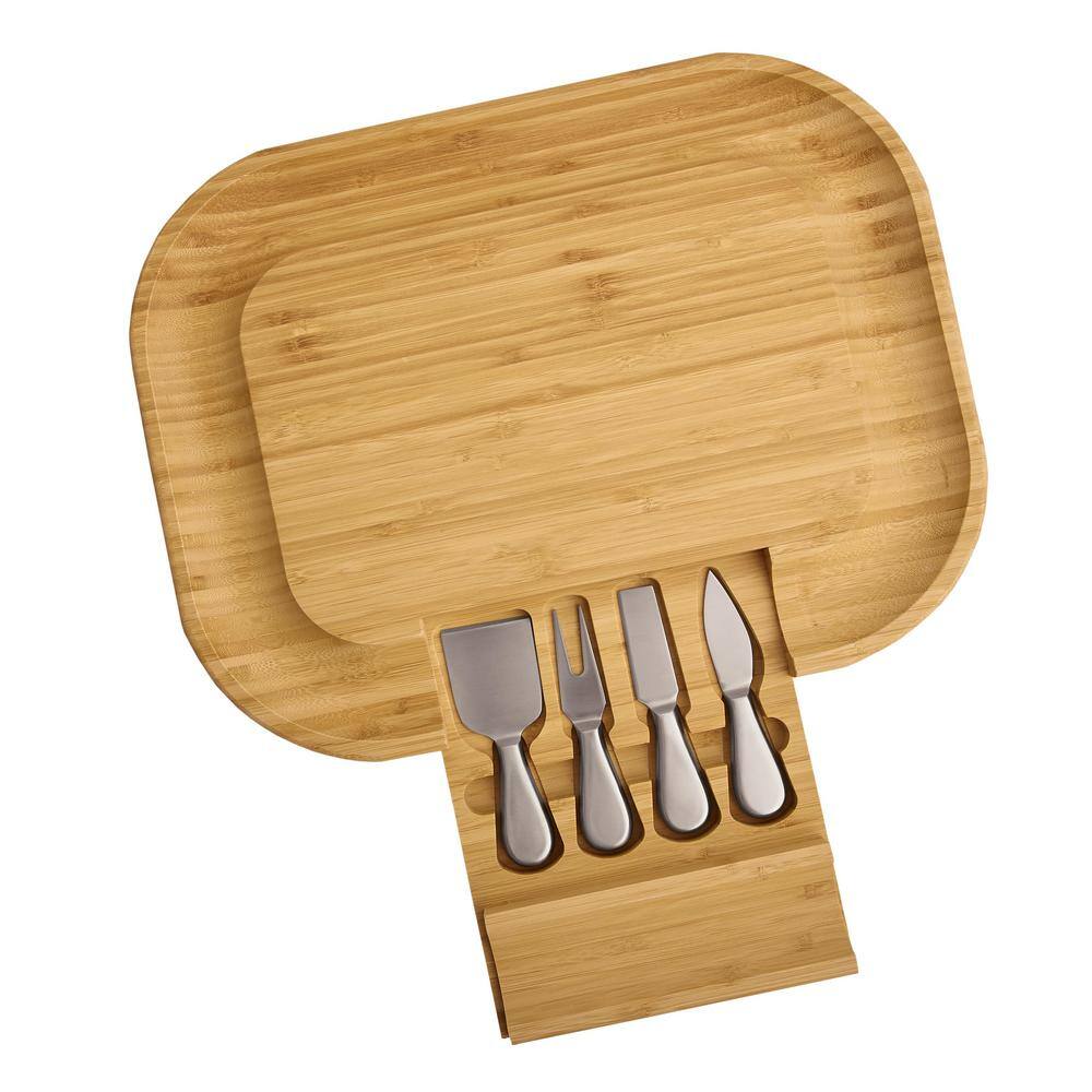 Malvern Deluxe Bamboo Cheese Board Set with 4 Tools CB39