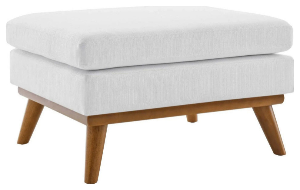 Giselle White Upholstered Fabric Ottoman   Modern   Footstools And Ottomans   by Rustic Home Furniture Deco  Houzz