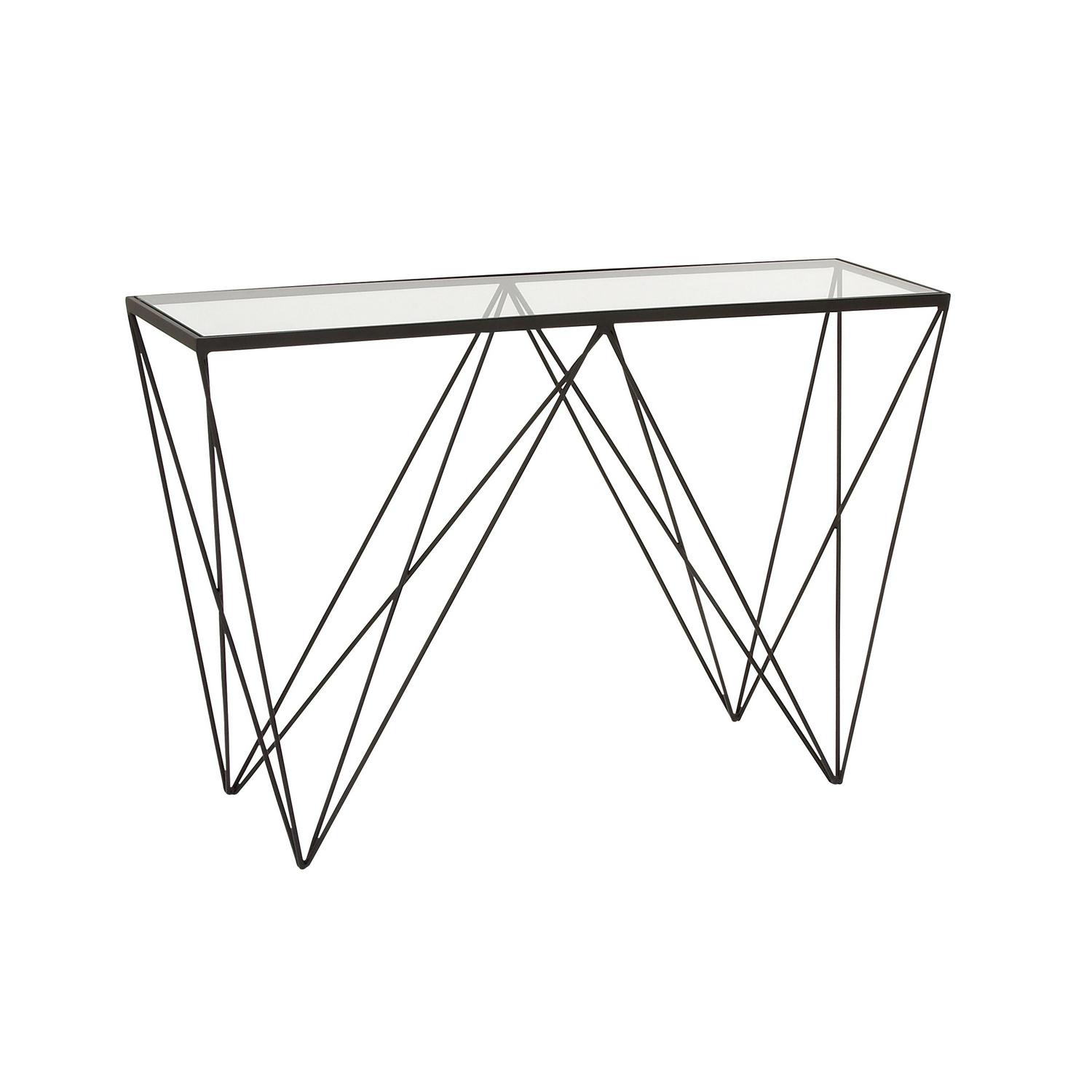 DecMode 30 x 46 Black Metal Modern Console Table