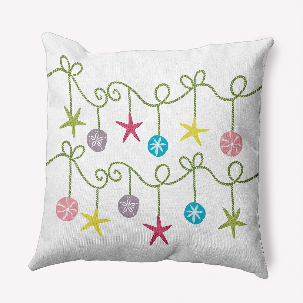 Sea Ornaments Indoor/Outdoor Throw Pillow