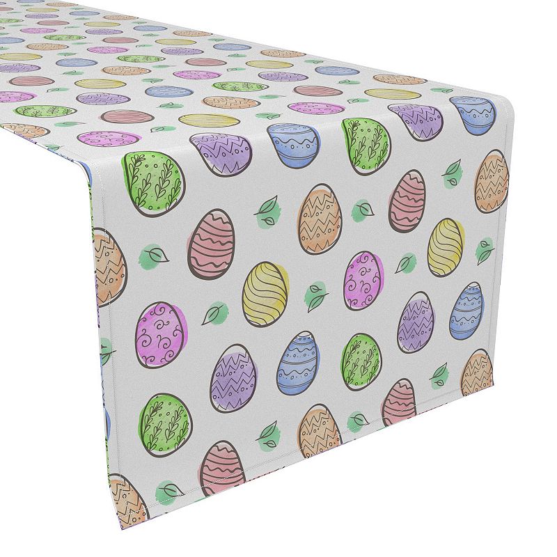 Table Runner， 100% Polyester， 14x108， Simple Eggs and Watercolor Blots