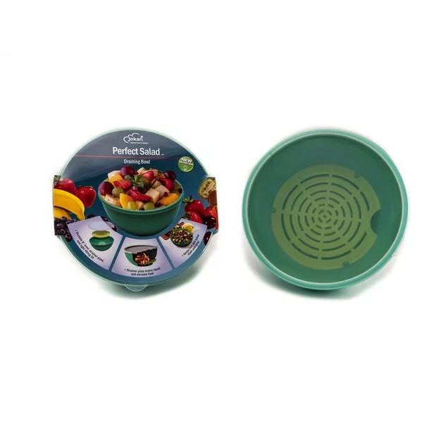 Jokari Fruit And Vegetable Salad Storage Bowl With Slotted Strainer Base Comes With Sealed Lid