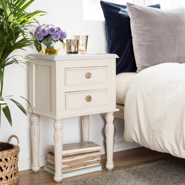 Finch Richards Side Table with Two Drawers， Cream