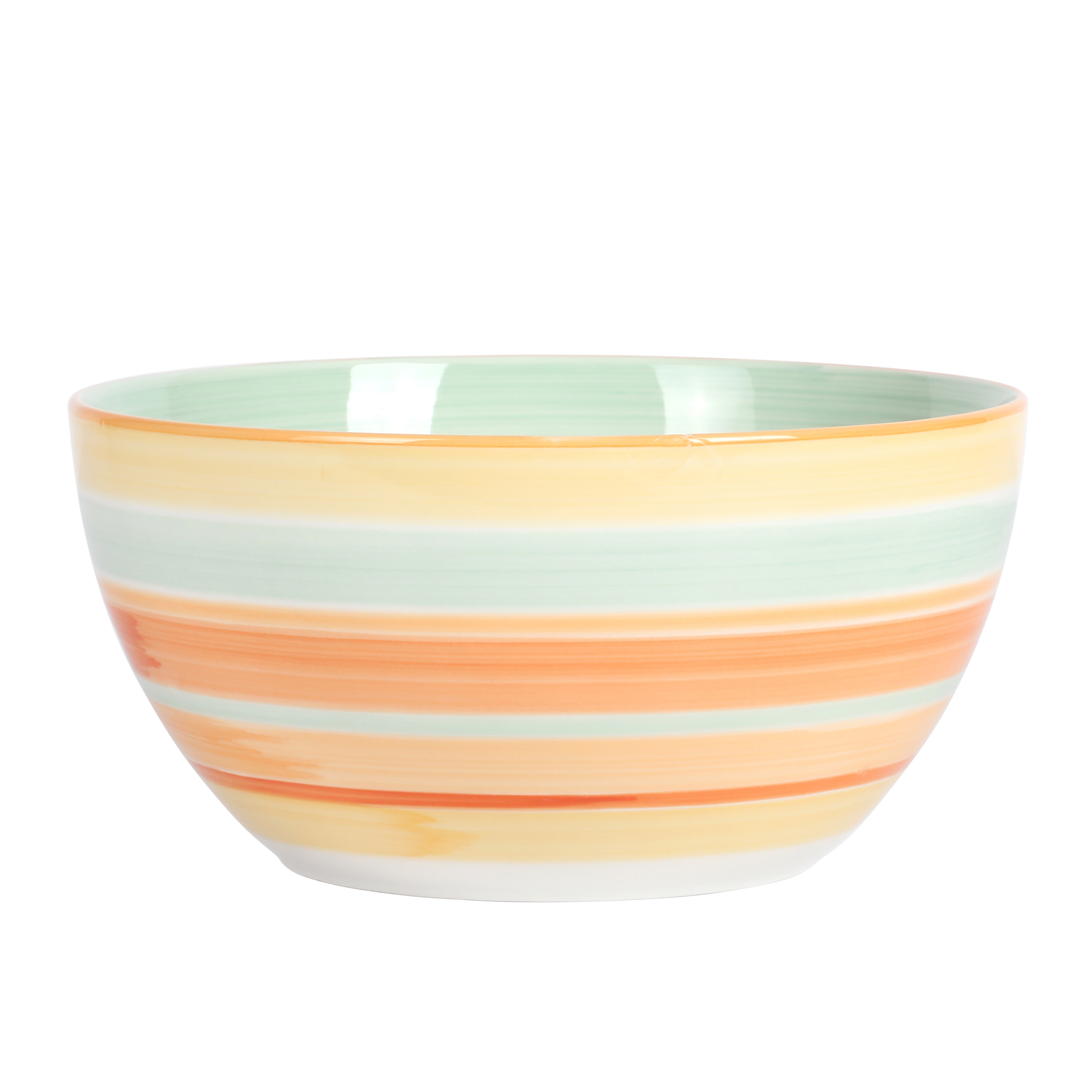 Wanda June Home Vintage Stripe 9-inch Orange Stoneware Serving Bowl by Miranda Lambert