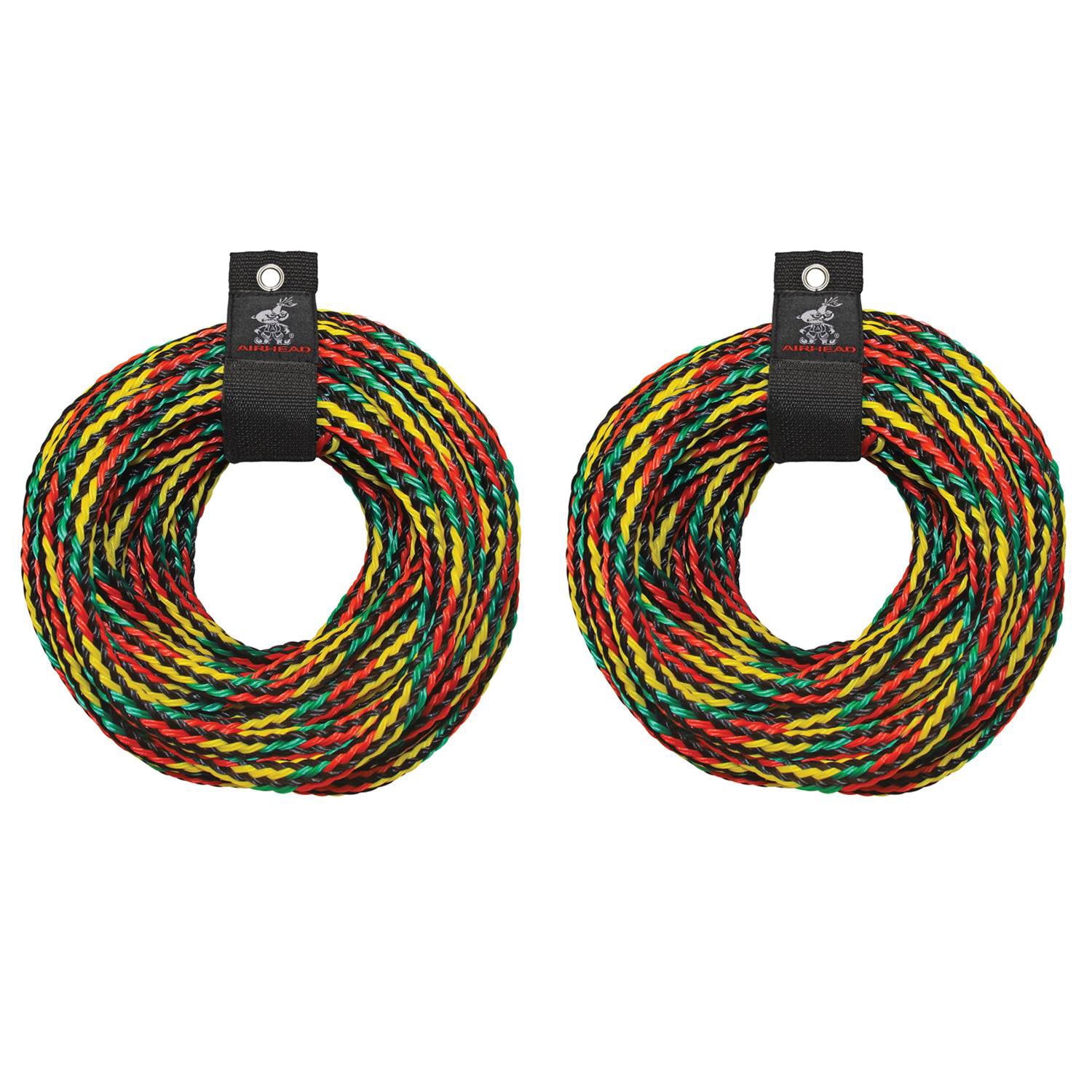 Kwik Tek Airhead 4 Rider Towable Tube 60 Foot Tow Rope Boat Lake (2 Pack)