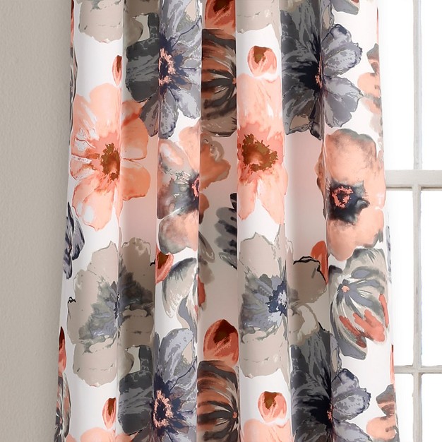 Home Boutique Leah Room Darkening Window Curtains Set Coral And Gray 52 X 84