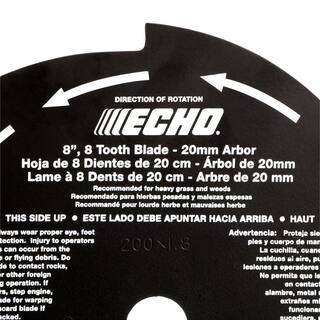 ECHO 8 in. 8-Tooth Grass and Weed Blade (20 mm) 69600120331