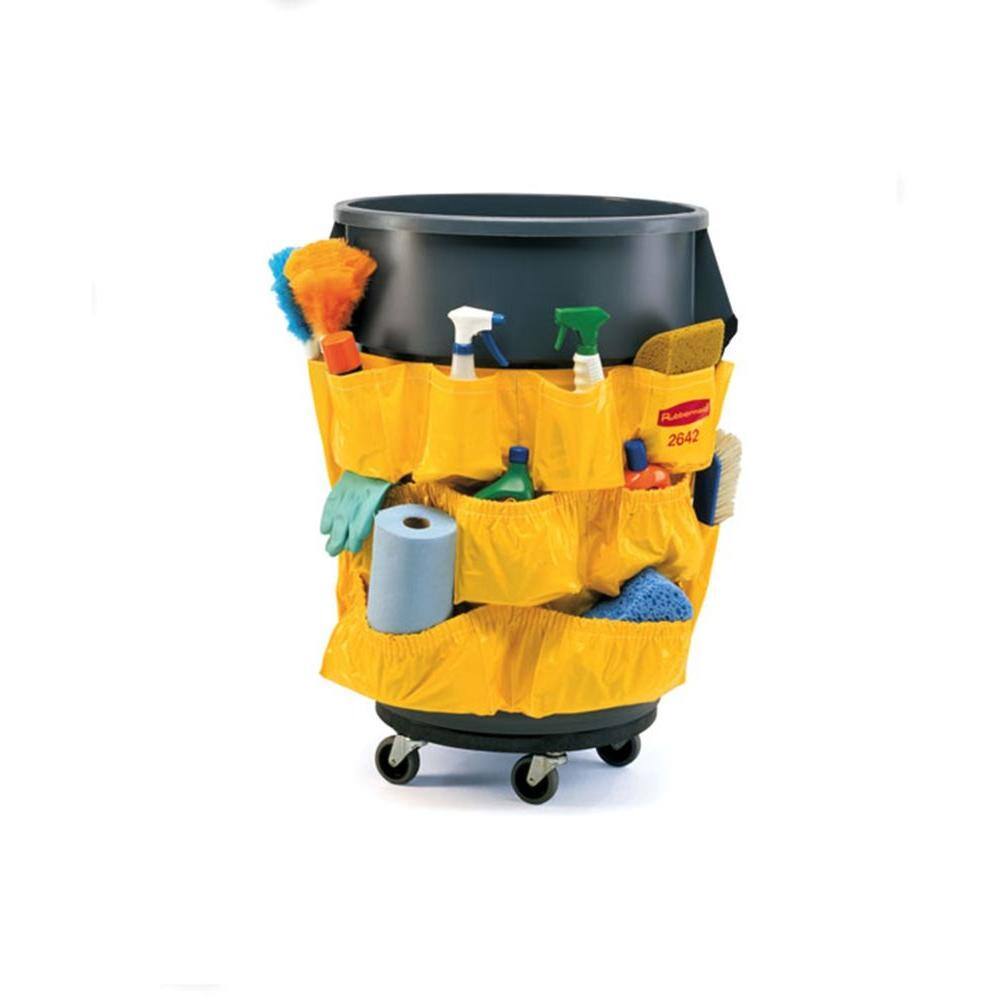 Rubbermaid Commercial Products Brute Trash Can Dolly with Brute 44 Gal. Trash Can 2031187-BD