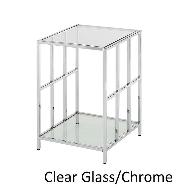 Silver Orchid Alderson Glass End Table