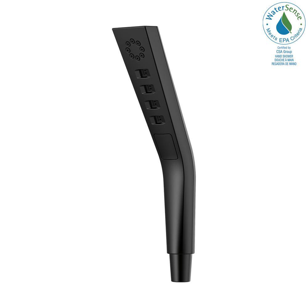 Delta 3-Spray Patterns 1.75 GPM 1.81 in. Wall Mount Handheld Shower Head with H2Okinetic in Matte Black 59799-BL-PK