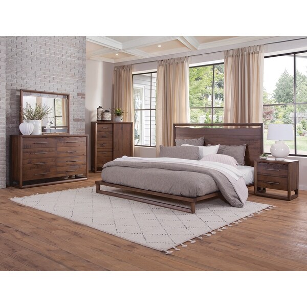 Carbon Loft Distressed Mocha Lynwood 4-Piece Bedroom Set - - 36094130