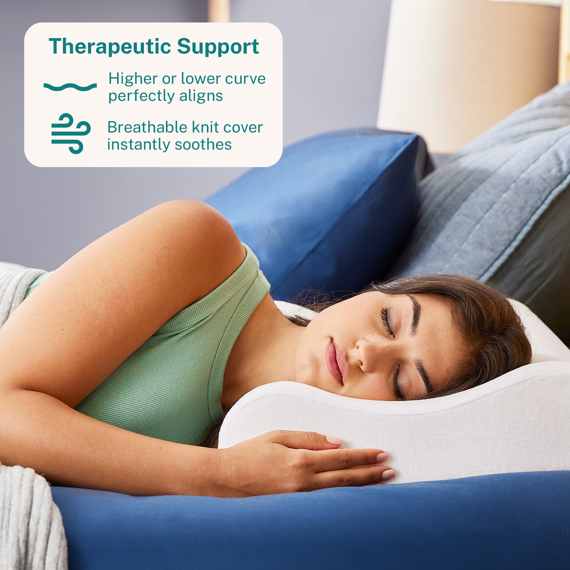 Sleep Innovations Contour Memory Foam Pillow, Standard Size, Cervical Support Pillow for Sleeping, 5-Year Warranty