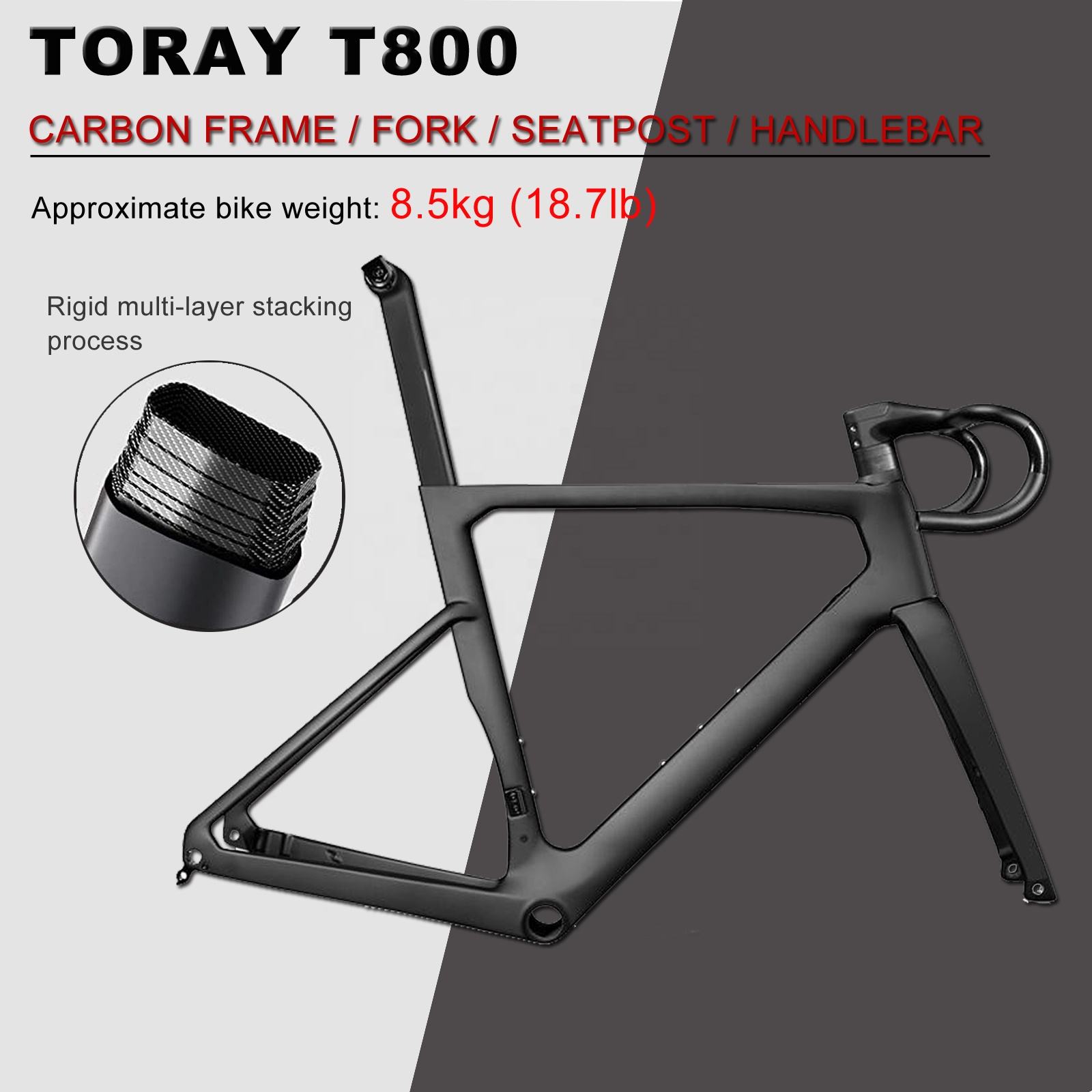 KABON Road Bike 22 Speed Carbon Fiber Bicycle Adult Disc Brake Carbon Fiber Frame Fork Seatpost Handlebar Road Cycling