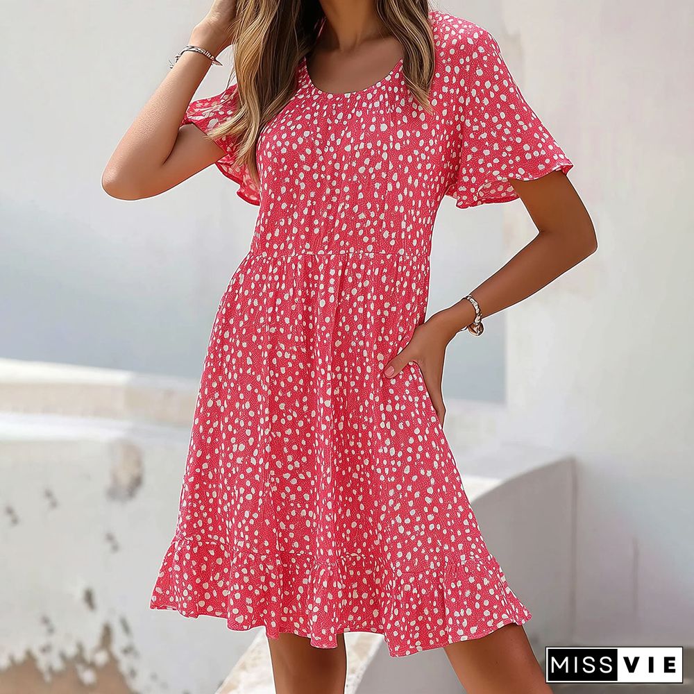 Sweet Pink Short Sleeve Mini Dress