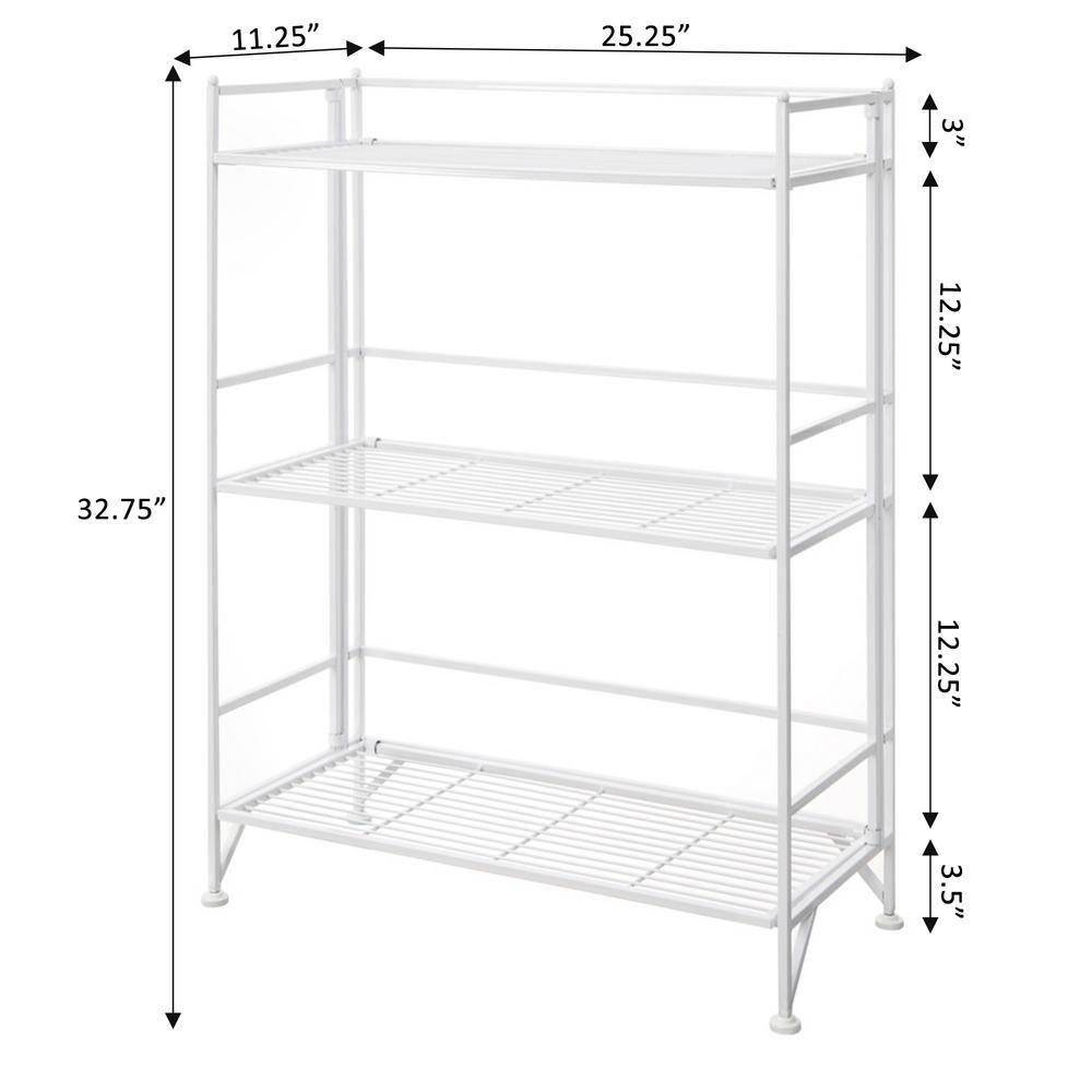 Convenience Concepts Designs2Go White 3-Tier Metal Wire Shelving Unit (25 in. W x 33 in. H x 11 in. D) 8019W