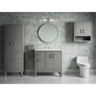 KOHLER Seer 24 in. W Linen Cabinet in Mohair Grey K-33556-ASB-1WT