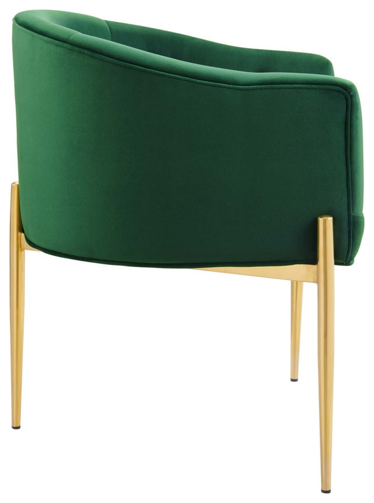 Savour Tufted Performance Velvet Accent Chairs Set of 2 Emerald   Midcentury   Dining Chairs   by ShopFreely  Houzz