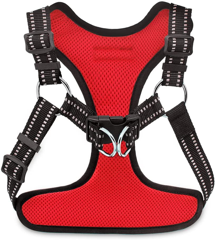 Voyager - Fully Adjustable Step in Dog Harness with Reflective 3M Piping (Red， X-Small)