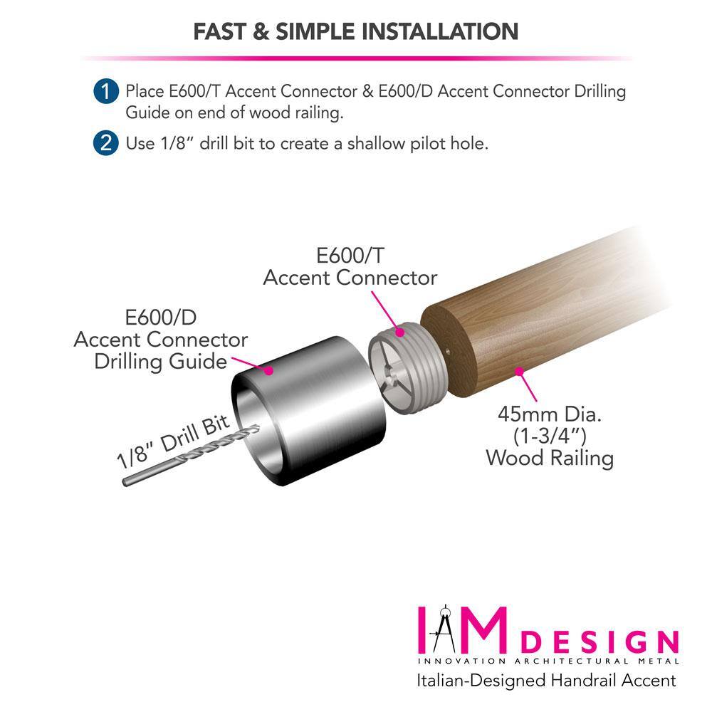 IAM Design WoodInox Handrail Installation DrillScrew Gauge E600D