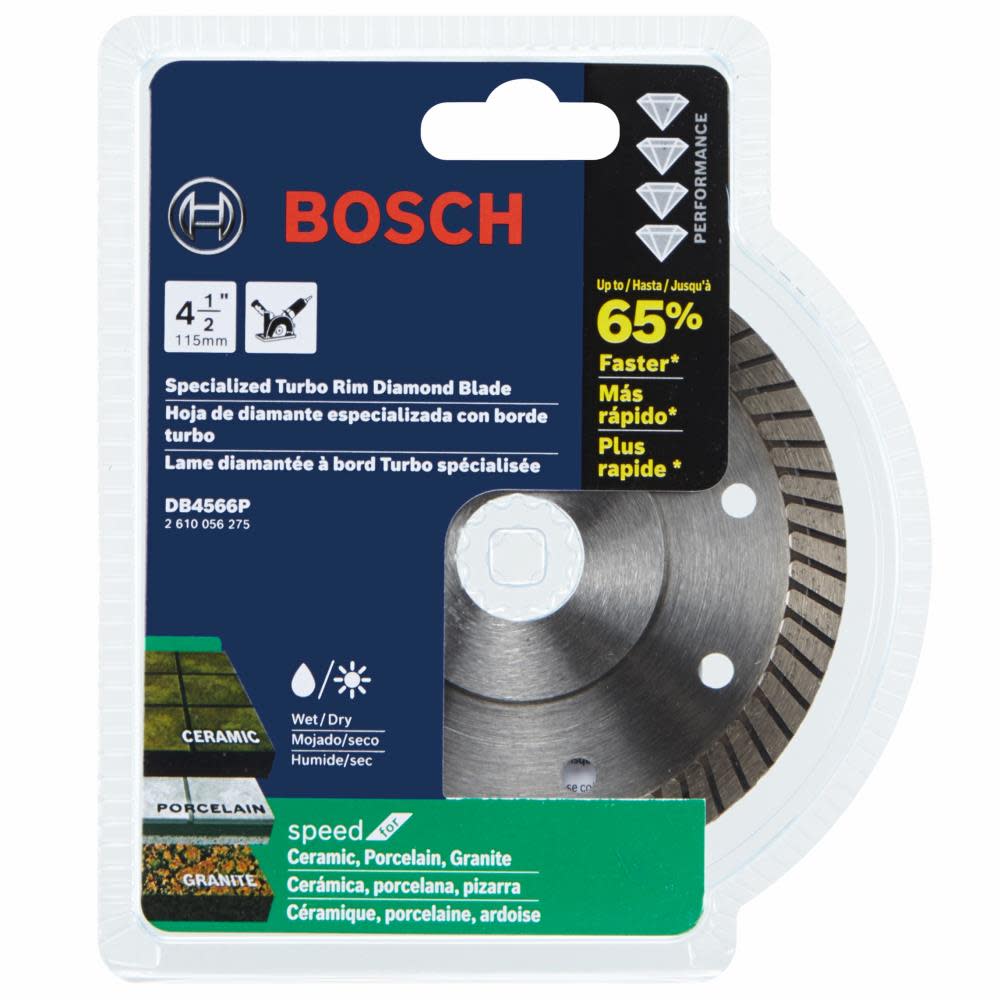 Bosch 4 1/2 Specialized Turbo Rim Diamond Blade for Porcelain ;