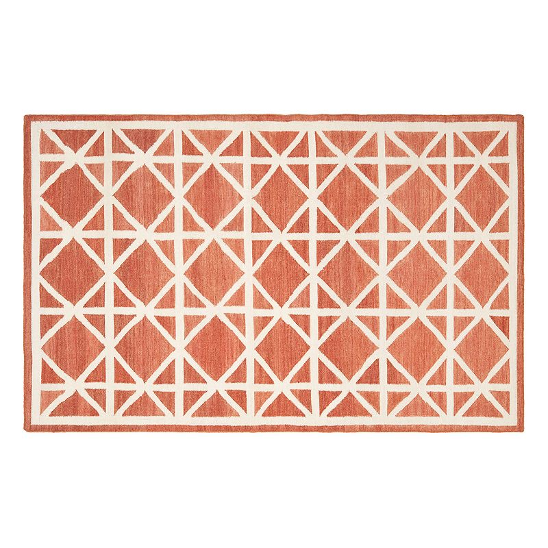 Safavieh Dhurries Kite Geometric Handwoven Flatweave Wool Rug