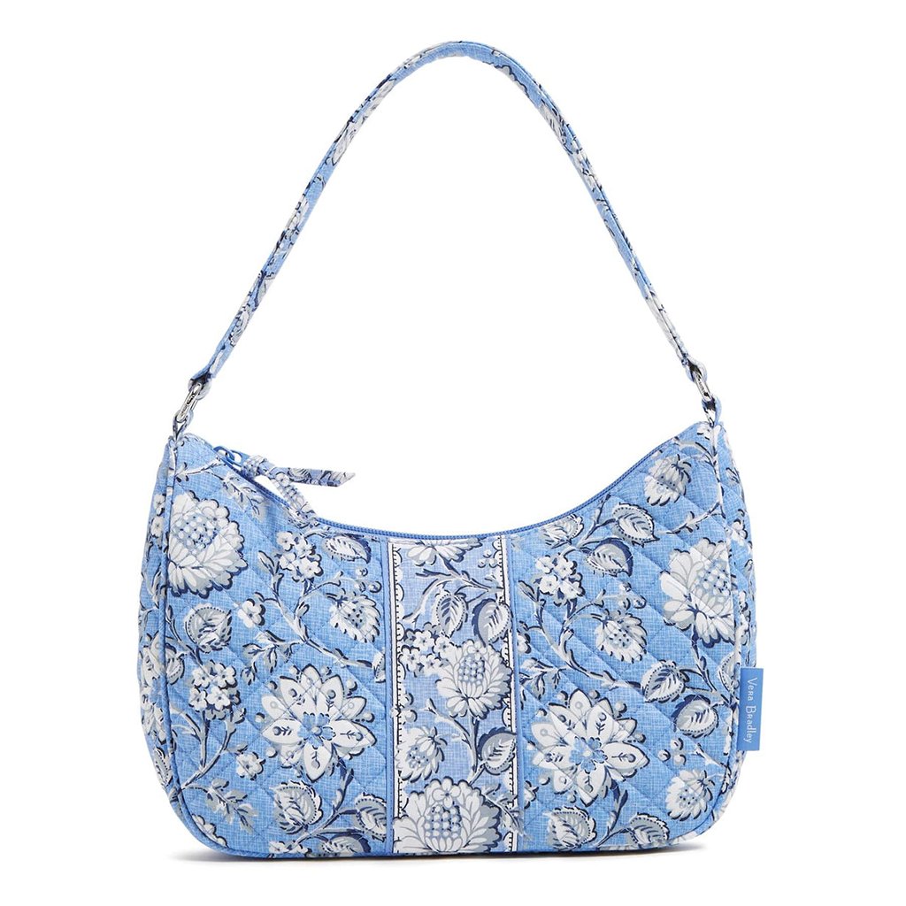 Vera Bradley  Frannie Crescent Crossbody Bag in Sweet Garden Blue