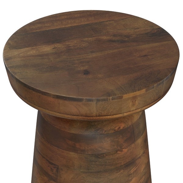 WYNDENHALL Krentz SOLID MANGO WOOD 16 inch Wide Round Contemporary Rustic Accent Table