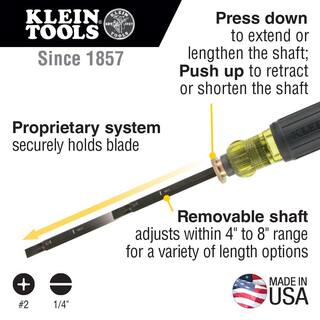 Klein Tools Adjustable Screwdriver #2 Phillips 14-Inch Slotted 32751