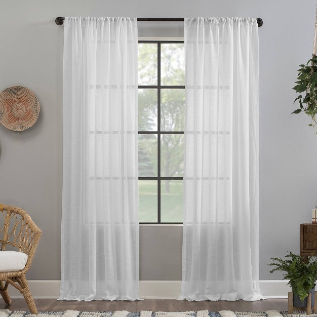 Crushed Texture Sheer Anti dust Curtain Panel Clean Window