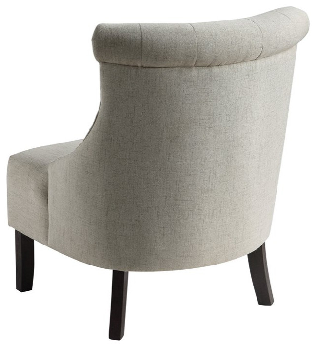 Traditional Accent Chair  Scrolled and Button Tufted Back With Padded Seat   Transitional   Armchairs And Accent Chairs   by Declusia  Houzz