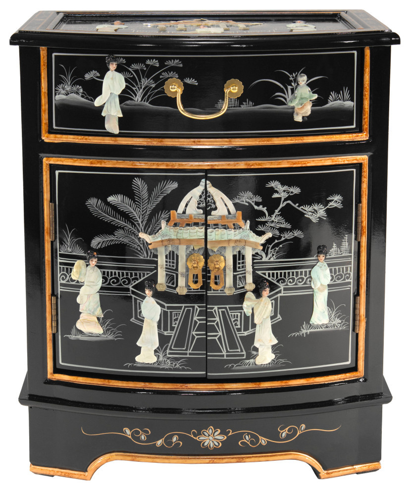 Black Lacquer Nightstand Royal Ladies   Asian   Side Tables And End Tables   by Oriental Furniture  Houzz