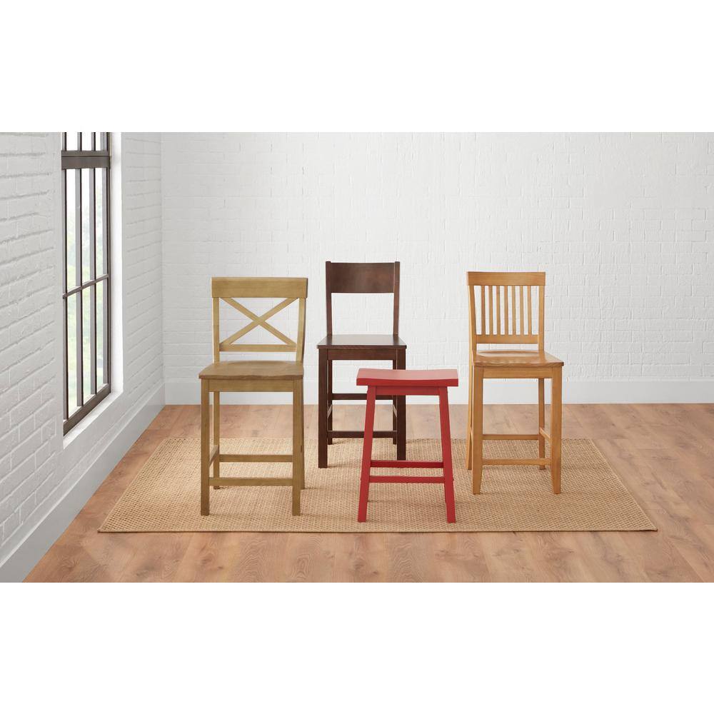 StyleWell Scottsbury Charcoal Black Wood Dining Chair with Slat Back and Walnut Brown Seat (Set of 2) DC 2004 CHR-B-W