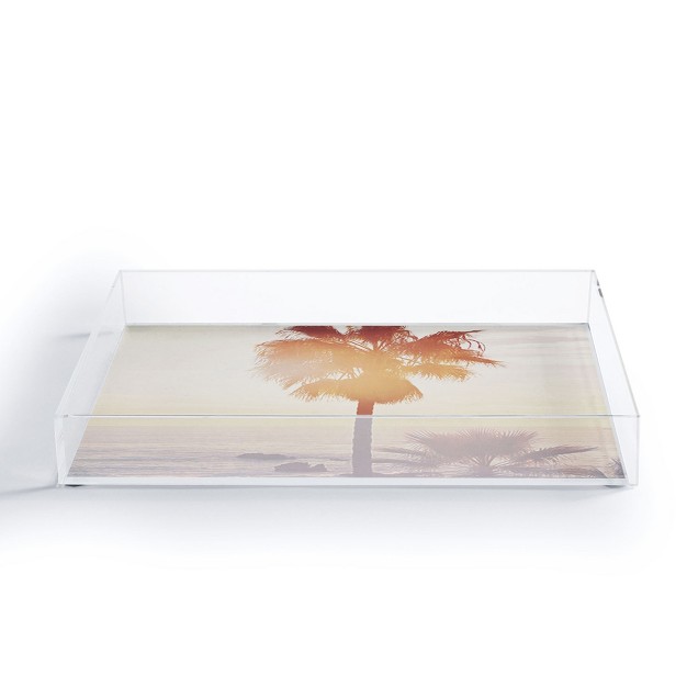 Bree Madden Sunray Palms Small Acrylic Tray Deny Designs