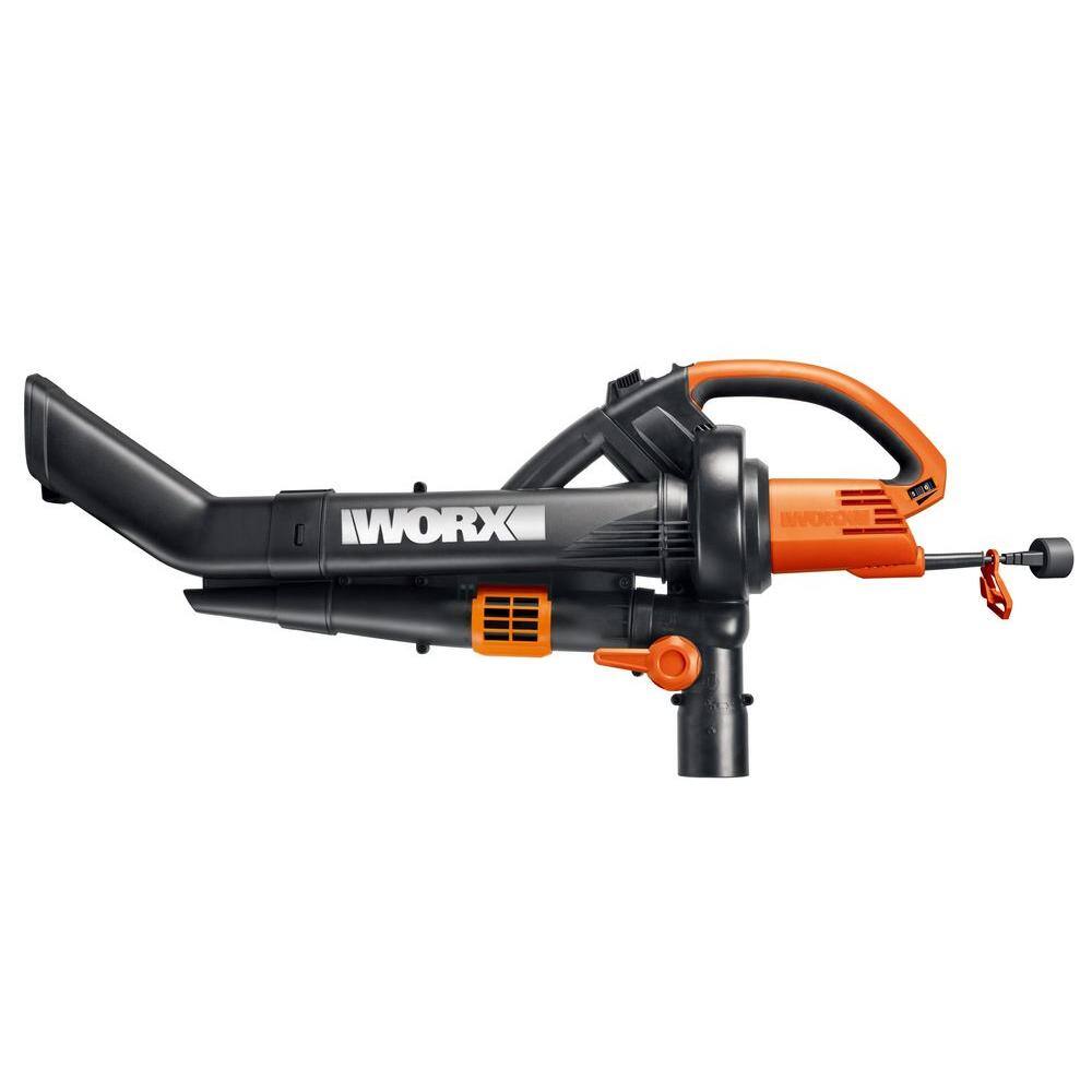 Worx 210 MPH 350 CFM Electric 12 Amp Leaf BlowerMulcherVac with Metal Impeller WG509