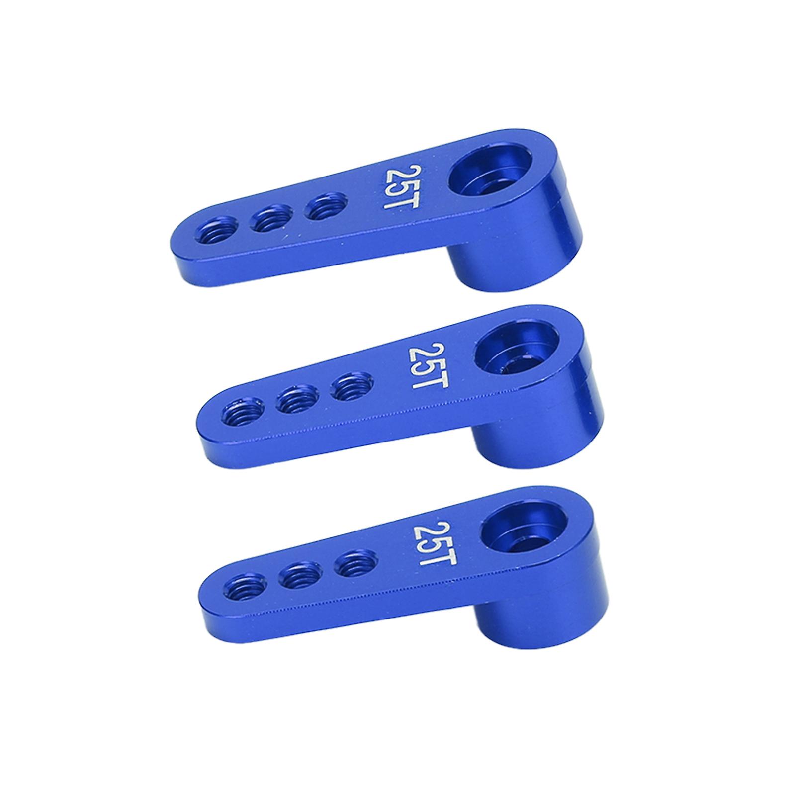 3pcs Rc Aluminum 25t Servo Horns Metal Steering Arm For 1/8 1/10 Rc Car Upgrade Partsblue